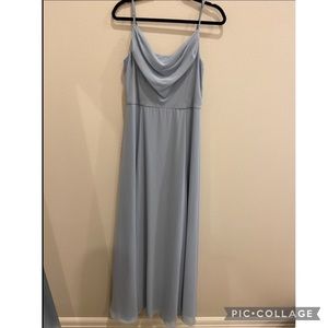Winter Blue Cowl Neck Dress